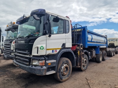 2008 Scania P380 8x4 Steel Body Tipper Grab Loader 