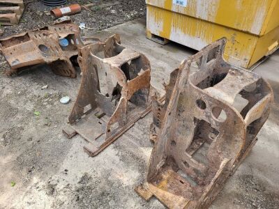 3x Excavator Fork Carriage