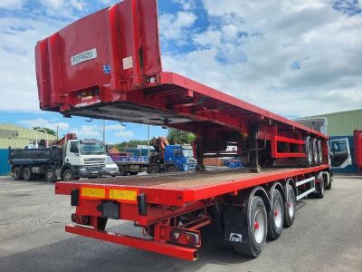 2009 Dennison Triaxle Bolster Flat Trailer - 2