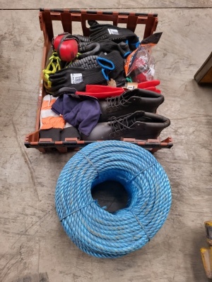 Qty Workwear & Unused Coil of Rope