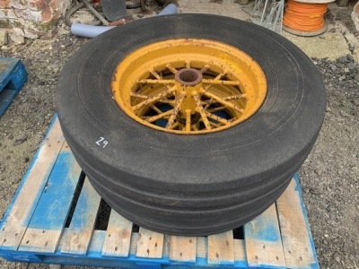 2 x Drawbar Trailer Wheels & 8.25-20 Tyres