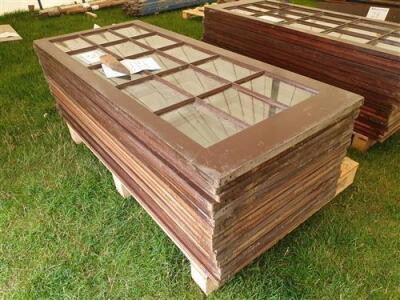 34 x Solid Wood, Glazed, Full Height Window Panels - 2