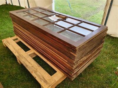 34 x Solid Wood, Glazed, Full Height Window Panels - 3