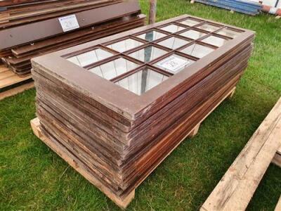 34 x Solid Wood, Glazed, Full Height Window Panels - 4