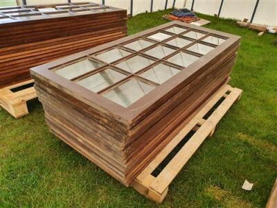 34 x Solid Wood, Glazed, Full Height Window Panels - 5