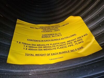 Quantity of Weholite Culvert 6m Plastic Pipe - 3