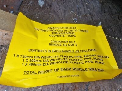 Quantity of Weholite Culvert 6m Plastic Pipe - 3