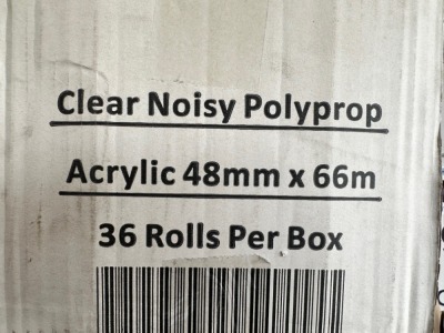 5x Boxes of Unused Acrylic Clear Noisy Polyprop (Tape) - 2