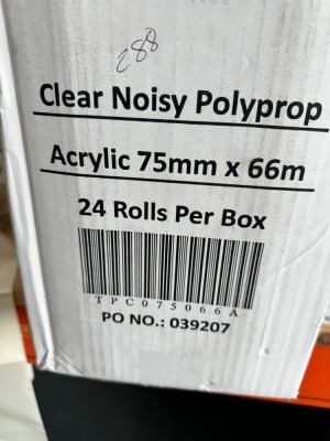 4x Boxes of Unused Acrylic Clear Noisy Polyprop (Tape) - 2