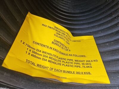 Quantity of Weholite Culvert 6m Plastic Pipe - 3