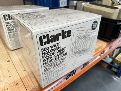 Clarke 500W 240V Halogen Flood Light with Carry Handle and Base