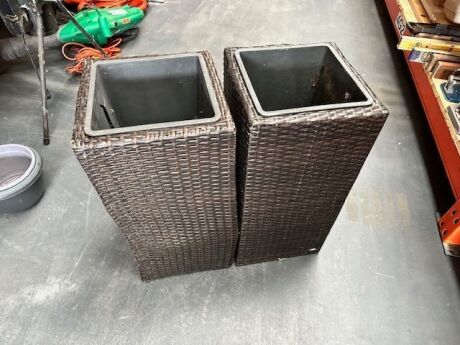 Pair of Ratan Flower Pots