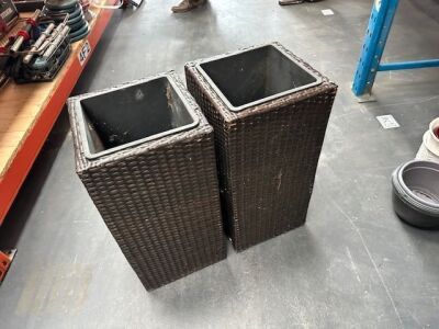 Pair of Ratan Flower Pots - 4