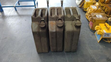 Set of Three 20ltr Fuel Storage Jerry Cans