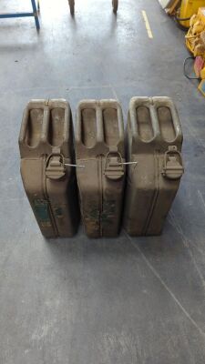 Set of Three 20ltr Metal Fuel Storage Jerry Cans