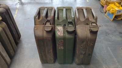 Set of Three 20ltr Metal Fuel Storage Jerry Cans