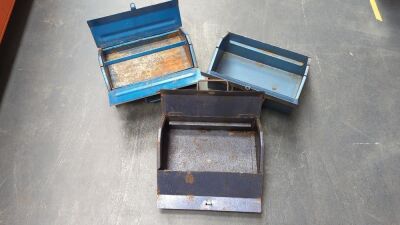 Set of Three Metal Tool Boxes