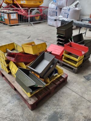 2 x Pallets of Assorted Plastic & Steel Lin Bins - 2