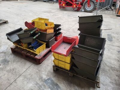 2 x Pallets of Assorted Plastic & Steel Lin Bins - 3