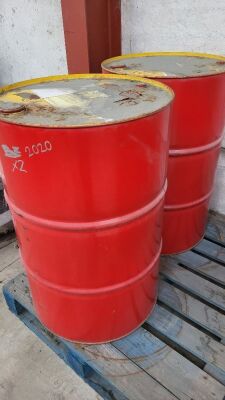 2x Unused 205ltr Drums of Shell Turbo T68 Oil