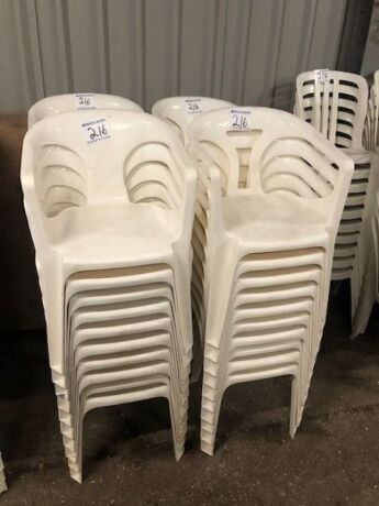 40 x White Resin Patio Chairs
