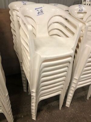 40 x White Resin Patio Chairs - 2