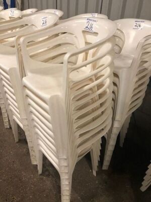 40 x White Resin Patio Chairs - 3