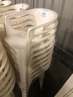 40 x White Resin Patio Chairs - 4