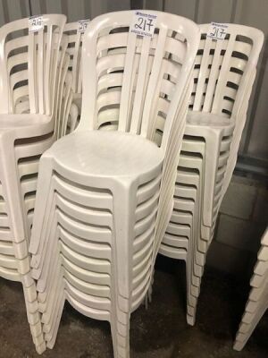 50 x White Resin Bistro Plastic Stacking Chairs  - 2