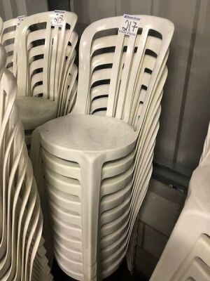 50 x White Resin Bistro Plastic Stacking Chairs  - 3