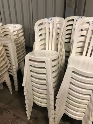 50 x White Resin Bistro Plastic Stacking Chairs  - 4