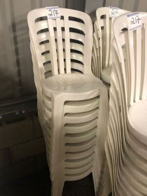 50 x White Resin Bistro Plastic Stacking Chairs  - 5