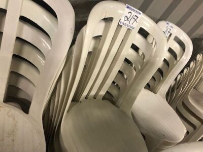 50 x White Resin Bistro Plastic Stacking Chairs  - 6