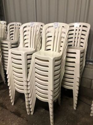 50 x White Resin Bistro Chairs - 2