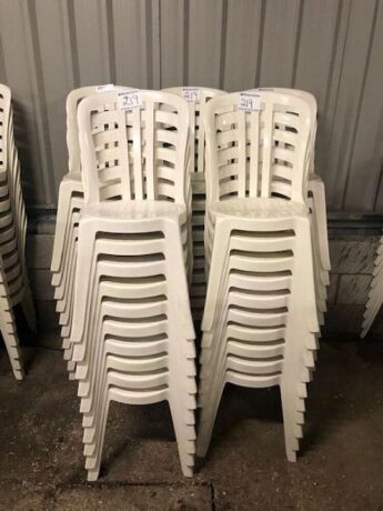 50 x White Resin Bistro Chairs