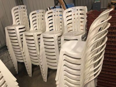 50 x White Resin Bistro Chairs