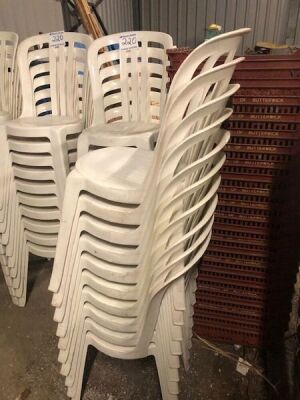 50 x White Resin Bistro Chairs - 2