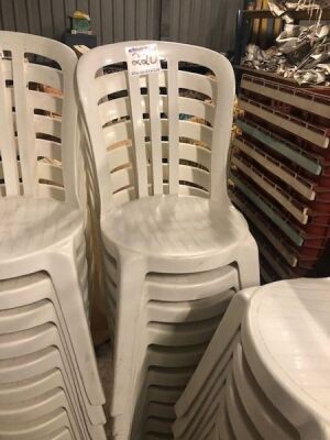 50 x White Resin Bistro Chairs - 3