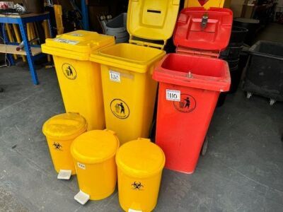 3x 120ltr Wheelie Bins & 3x 20ltr Pedal Bins