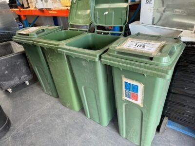 4x 140ltrs Green Wheelie Bins