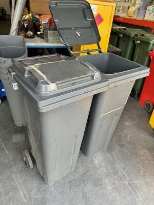 2x 140ltr Black Wheelie Bins with Lids