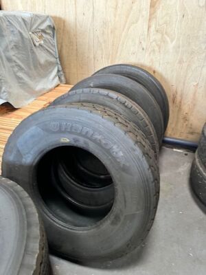 4x Used 385 65 R22.5 Tyres