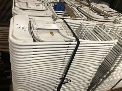 40 x Folding Chairs & Storage Trolley Samsonite Style, - 2