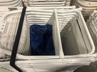 40 x Folding Chairs & Storage Trolley Samsonite Style, - 3