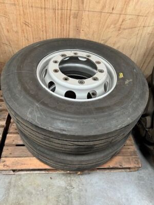 2x Used Steel Wheel Rims & Tyres