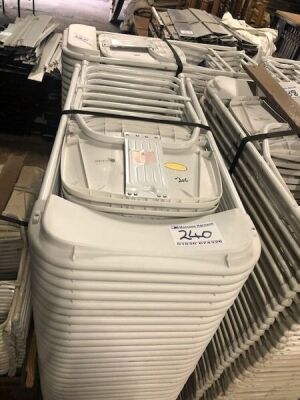 40 x Folding Chairs & Storage Trolley Samsonite Style,