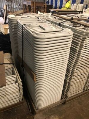 40 x Folding Chairs & Storage Trolley Samsonite Style, - 2