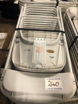 40 x Folding Chairs & Storage Trolley Samsonite Style, - 3