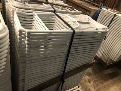 40 x Folding Chairs & Storage Trolley Samsonite Style, - 4