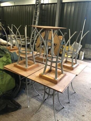 14 of 2ft x2ft Metal Leg Tables 